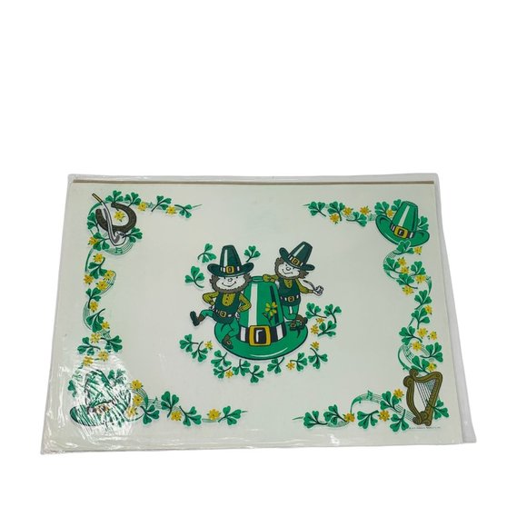 Vintage 1970s St Patricks Day Irish Placemats Deadstock Paper Mats - Picture 2 of 7